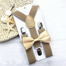 Load image into Gallery viewer, 1PC Kids Elastic Suspenders &amp; Bow Tie Matching Tuxedo Suit Unisex Boy Girl Bowtie Children Costume Adjustable Y-Back Brace Belt - Schalapa
