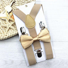 Load image into Gallery viewer, 1PC Kids Elastic Suspenders &amp; Bow Tie Matching Tuxedo Suit Unisex Boy Girl Bowtie Children Costume Adjustable Y-Back Brace Belt - Schalapa