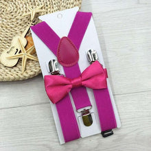 Load image into Gallery viewer, 1PC Kids Elastic Suspenders &amp; Bow Tie Matching Tuxedo Suit Unisex Boy Girl Bowtie Children Costume Adjustable Y-Back Brace Belt - Schalapa