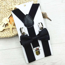 Load image into Gallery viewer, 1PC Kids Elastic Suspenders &amp; Bow Tie Matching Tuxedo Suit Unisex Boy Girl Bowtie Children Costume Adjustable Y-Back Brace Belt - Schalapa