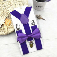 Load image into Gallery viewer, 1PC Kids Elastic Suspenders &amp; Bow Tie Matching Tuxedo Suit Unisex Boy Girl Bowtie Children Costume Adjustable Y-Back Brace Belt - Schalapa