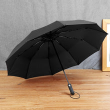 Load image into Gallery viewer, Dropship New Automatic Three-Folding Automatic Umbrella Sun Rain Women Male Auto Luxury Windproof Travel Umbrellas For Men Black - Schalapa