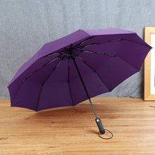 Load image into Gallery viewer, Dropship New Automatic Three-Folding Automatic Umbrella Sun Rain Women Male Auto Luxury Windproof Travel Umbrellas For Men Black - Schalapa