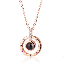 Load image into Gallery viewer, Rose Gold&amp;Silver 100 languages I love you Projection Pendant Necklace Romantic Love Memory Wedding Necklace Dropshipping - Schalapa