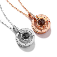 Load image into Gallery viewer, Rose Gold&amp;Silver 100 languages I love you Projection Pendant Necklace Romantic Love Memory Wedding Necklace Dropshipping - Schalapa